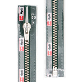 Rits deelbaar | Opti | metaal zilver M60 | 80 cm | 461 donkergroen Deelbare Rits OPTI - D - M60 - ZILVER - 80 - CM - 461 - DONKERGROEN